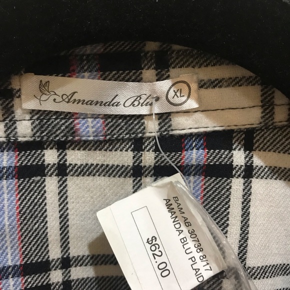Amanda Blue Plaid Button Down Shirt - Picture 2 of 3